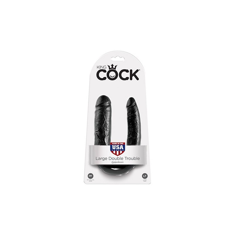 Фаллоимитатор двусторонний U-формы средний DOUBLE TROUBLE PipeDream King Cock телесный PD5514-21 - PipeDream King Cock - Двухсторонние фаллоимитаторы - Купить